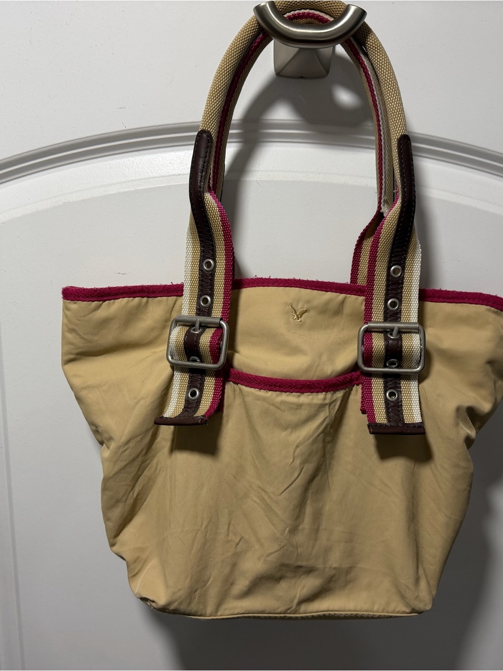 American Eagle bag - beige w/ deep pink trim - Picture 4 of 16